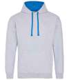 JH003 Varsity Hoodie sapphire blue / Heather Grey colour image